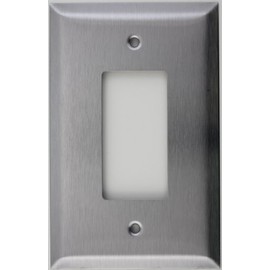 Oversized Jumbo Satin Stainless Steel 1 Single Gang GFI/Rocker Wall Plate