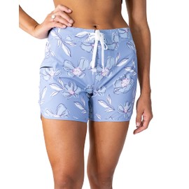 Maui Rippers Pantalones cortos de natación elásticos en 4 direcciones para mujer de 5 pulgadas, Dawn, 12