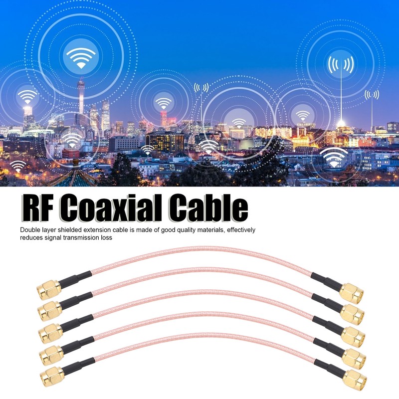 5Pcs RF Coaxial Cable SMA-J to SMA-J Audio Connector 2