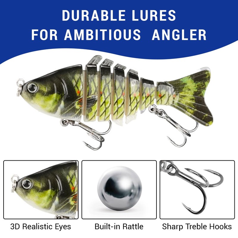 Asheyya 4 Pcs Pike Fishing Lures, Pike Lure UK with