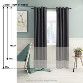 Furinno Collins Curtain 52x84 inches Dark Grey