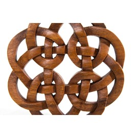 Windalf Naina Celtic Wooden Wall Art Diameter 21 cm Celtic Flower of Life Knot Pattern Wall Relief Bohemian Wooden Ornament