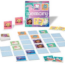 Ravensburger 22596 Memory Gabby's Dollhouse - The Classic Game for Fans of the Preschool Series Gabby's Dollhouse, Memory Game for 2-8 Players from 3 Years
