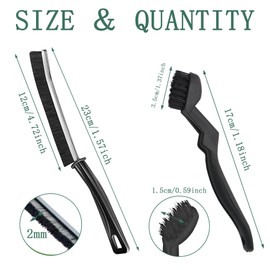 PXBSNB Hard Bristle Corner Cleaning Brush, Pack of 6 Nylon Grout Brush, Bathroom, Multifunctional Cleaning Brush, Joint Cleaning Brush with Handle, Brush Cleaning for Tile Floors, Kitchen, Bathroom