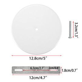 TOLIDA 4pcs 5-inch Ceiling Blank-Up Cover with Center Screw - Flat Round Wall Hole Cover Plate fits 3.25 to 4 Electric Box, Metal Circle Wallplate to Cover Openings Above Ceilings or Walls, White