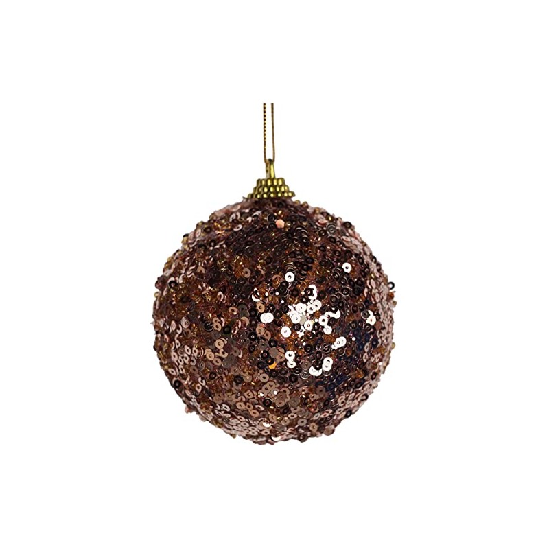 BWG Rose Gold Mini Sequin Glitter Christmas Tree Bauble Decoration