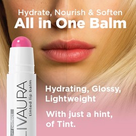 LIVAURA Tinted Lip Balm pH Activated Colored LipBalm, Hydrate, Glossy, Lightweight, Moisturize & Tint with Shea Butter, tinted lip balm for women, Premium Quality, Made in the USA (Raspberry)