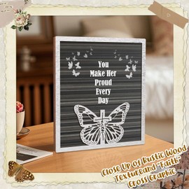 Memorial Plaque Sympathy Gifts for Loss of Loved One, "You Make Her Proud Every Day" Wooden Remembrance Sign for Bereavement, Funeral, Remembrance or Condolences
