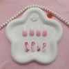 Coffin Press on Nails Medium Fake Nails with Flower Designs
