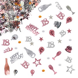 Giftota Confetti 18th Birthday Decoration – 18th Birthday Decoration Confetti in Rose Gold, 18th Birthday Party Decoration, Confetti Decorations for Anniversaries, Birthdays, Parties, Table Decoration