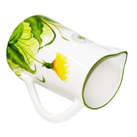 Lashuma Milk Jug in Dandelion Design, Ceramic Jug Capacity: 1.5 L, Italian Water Jug Height 19 cm