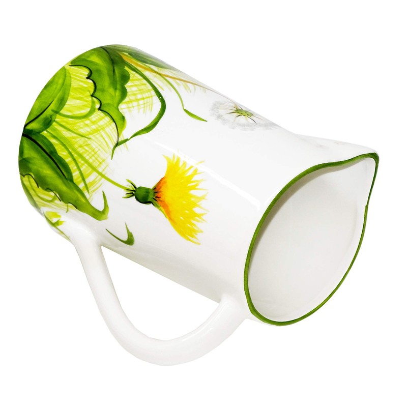 Lashuma Milk Jug in Dandelion Design, Ceramic Jug Capacity: 1.5