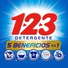 1-2-3 MAXI PODER regular, detergente líquido, ropa blanca, Fresca Blancura,