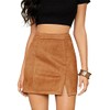 VNDFLAG Women's High Waist Faux Suede Side Split Bodycon Short