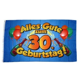 Happy 30th Birthday Flag 90 x 150 cm