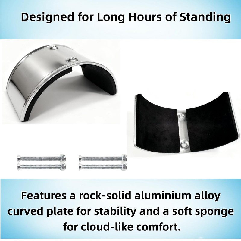 VanHuavic Drywall Stilts Replacement Kits：2PCS Aluminum Alloy Curved Leg Plates