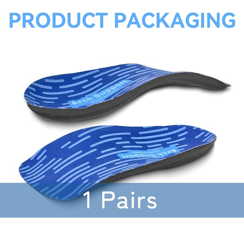 3/4 Orthotics Insoles for Men Women, High Arch Supports (M9-10/W11-12)