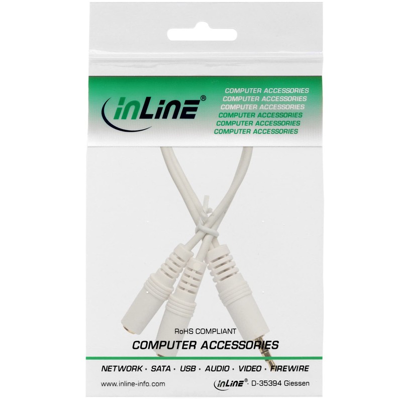 InLine® Stereo Y cable 3,5mm stereo plug to two 3,5mm