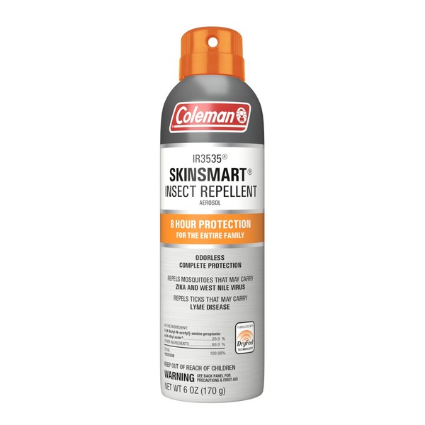 Coleman Insect Repellent Spray – SkinSmart Non-DEET Insect Repellent Spray, Protection Against Ticks, Mosquitoes, chiggers, gnats, Fleas and Flies, Ideal for Camping, Hiking, Outdoor Activities, 6oz