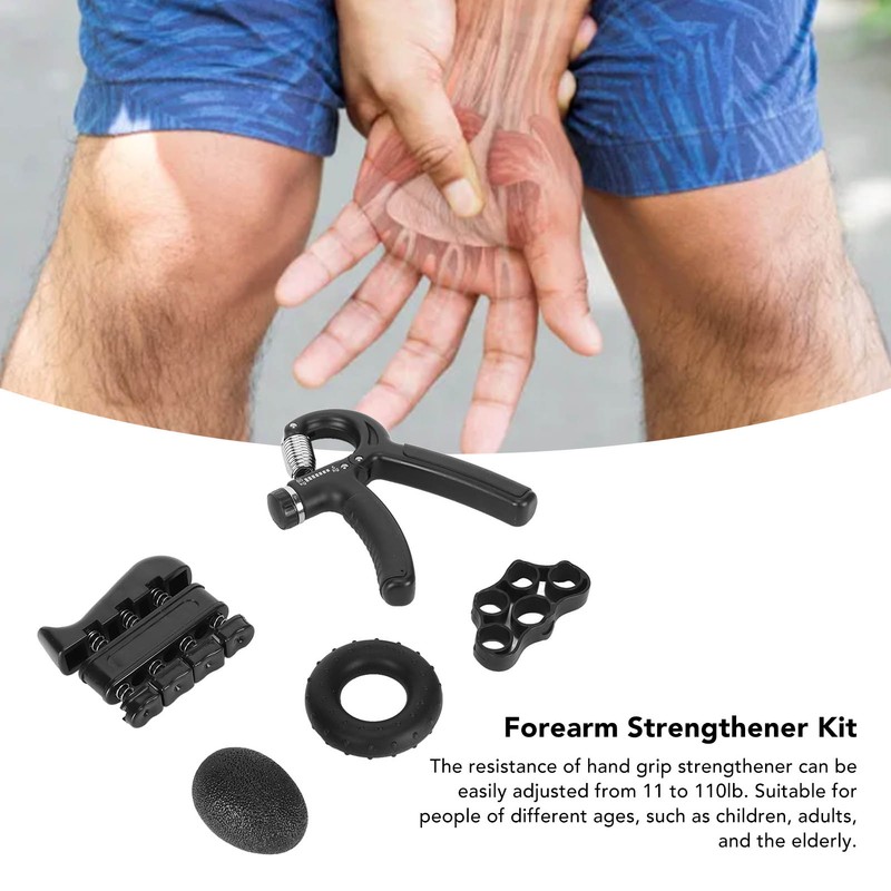 Hand Grip Strengthener Kit Elastic Silicone Skin Friendly Portable Forearm