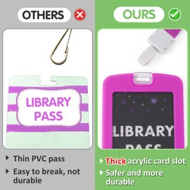 Set of 12 School Hall Pass Lanyards - 6 Color Safety Silicone Passes for Classrooms Office Student Teacher Supplies - Chalking Styles