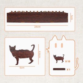Wooden Animal Bobbin Set - 15PCS Cat Wooden Bobbin Organizer for Embroidery Floss, Thread Holder and Storage Tool, Cat-Shaped Bobbin Organizer Box for Sewing and Craft Supplies