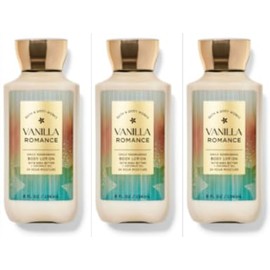 Bath & Body Body Lotion, 24 Hour Moisture, 8 oz / 226 g, 3 Pack (Full Size, VANILLA ROMANCE)
