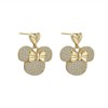 Kokoma Cute Dangle Mouse Stud Earrings 14K Gold Plated Rhinestone