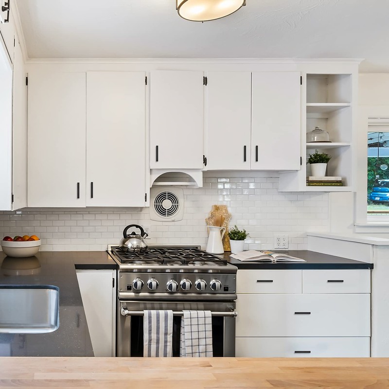 Ravinte 5 Pack Black Cabinet Pulls 4 Inch Square Kitchen