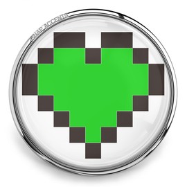 Choose a Color | Pixel Heart Snap Jewelry 18MM Retro Pixelated Vintage Ginger Charm Button Fits Women's Customizable Bracelets, Necklaces, Keychains, Rings Green