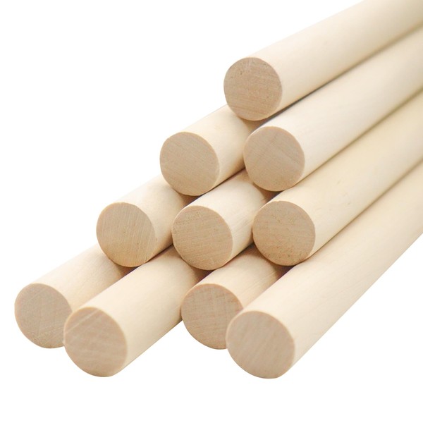OMJMYY 10 PCS Wooden Dowels 15mm x 30cm Wooden Sticks