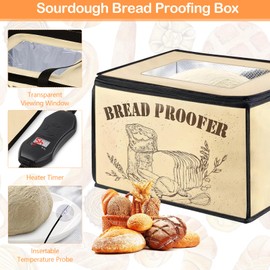 TECKZOON Bread Proofing Box, Sourdough Bread Fermentation Box with Adjustable Temperature and Timer, Bread Proofing Cabinet for Homemade Bread and Yoghurt