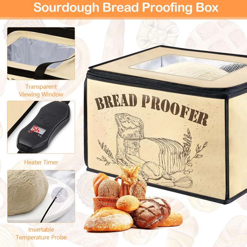 TECKZOON Bread Proofing Box, Sourdough Bread Fermentation Box with Adjustable