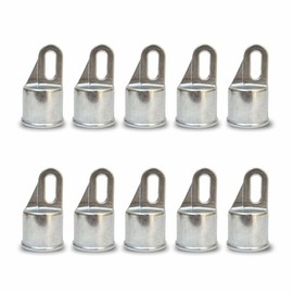 FencingKart Rail End Aluminum 1-5/8" OD, Galvanized, 10 Pieces, Chain Link Fence Fittings (Silver Galvanized)