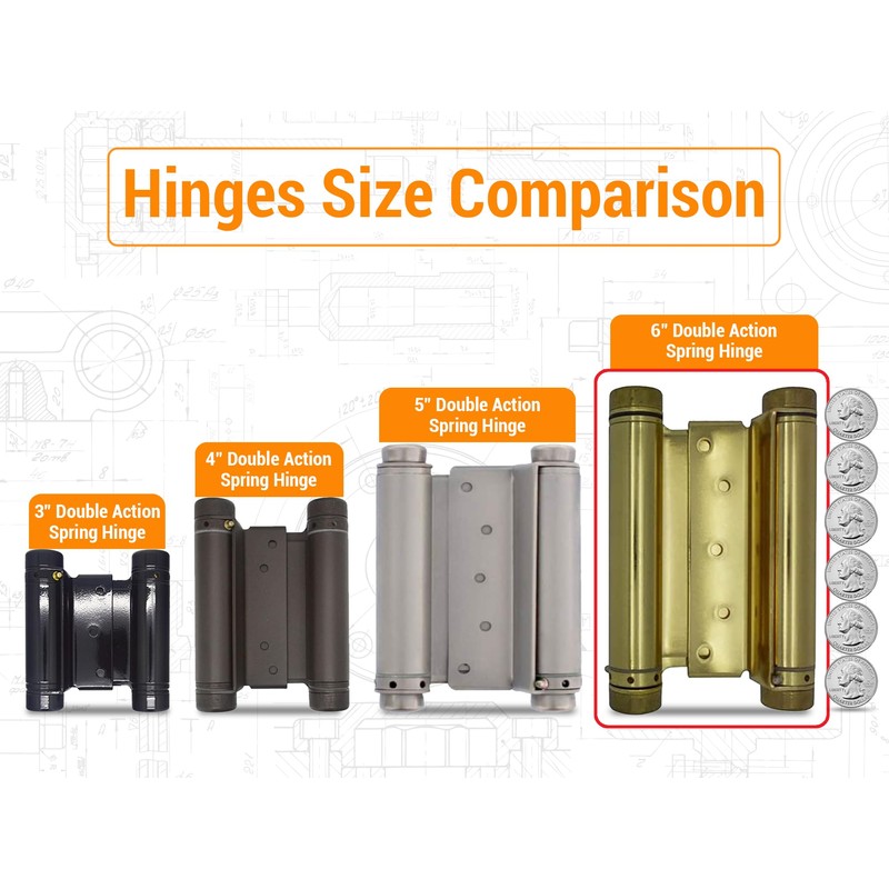 Swinging Cafe Doors - 6" Double Action Hinge – Heavy