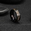 Mens Tungsten Carbide Wedding Bands 8mm Black Hammered Edge Gold