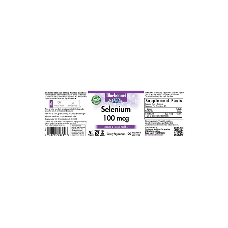 BLUEBONNET NUTRITION SELENIUM 100 mcg