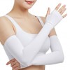 Cool Fabric Hand Cover Arm Sleeves White With Hole (a) 3ea