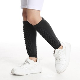 Topeter Kids Shin Guard Padded Sleeves, Soccer Protective Gear for Boys and Girls, Support for Shin Splint for Boxing, Kickboxing, MTB 1 Pair YL