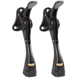 Tope de puerta Kickdown de 4 pulgadas, 2 paquetes de topes de puerta de altura ajustable con un toque para la parte inferior de la puerta, topes de aleación de aluminio de metal con punta de goma y