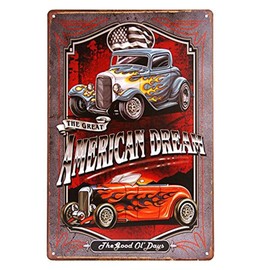 WEIMEILD American Dream TIN Sign Hotrod Vintage Car Metal Poster Print Garage Shabby Chic Wall Decor Bar Diner (M0042)