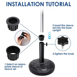 Quwem 6 Pcs Parasol Base Spare Parts Kit Umbrella Hole Rings and Thread M8 Screws Weather-Resistant Plastic Parasol Fixings Replacement Hand Knob for Patio Backyard Beach Courtyard Table Decks