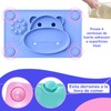 KAREN Plato Autoadherible Silicon para Bebe, Plato Alimenticio de Silicona