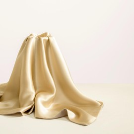 FLCA Mulberry Silk Pillowcase for Hair and Skin,Both Side Mulberry Silk, 1pc (Champagne, Standard 50x75cm)