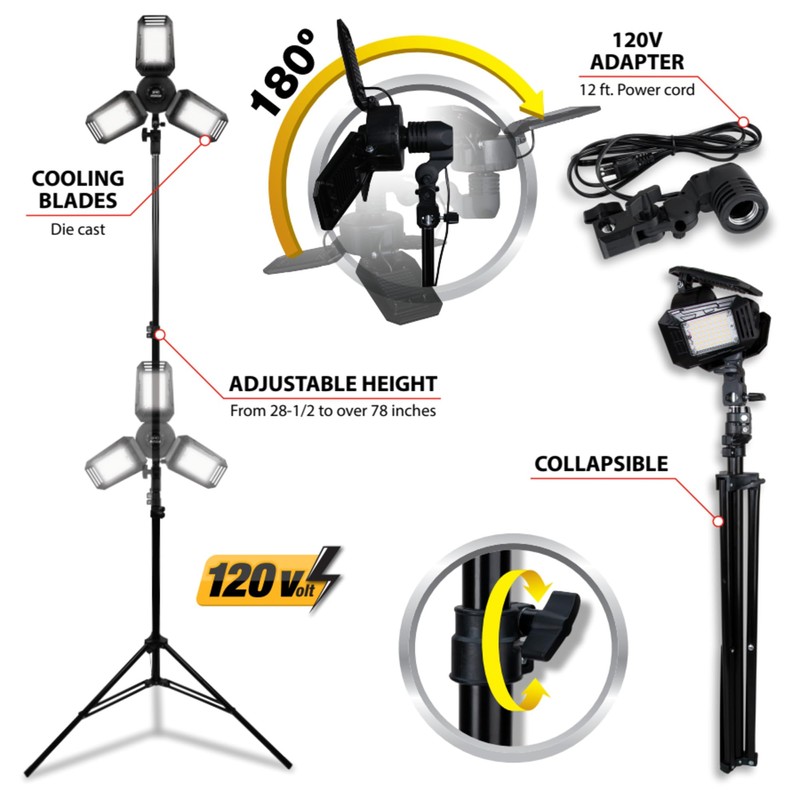 Performance Tool W2286 Complete Work Light System with Telescoping Tripod