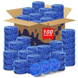 Msvvko Toilet Bowl Cleaners,100 Pack Blue Toilet Bowl Tablets with Fresh Scent, Household Toilet Cleaner Continuous Cleaning, Prevent Various Stains & Odors Build Up - Septic Friendly