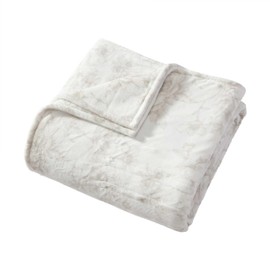 Laura Ashley - Full Heated Blanket, Ultra-Soft Plush Throw Blanket with Sherpa Reverse, Medium Weight Bedding with 10 Heat Settings & Auto Shut-Off (Wistful Blooms Beige)