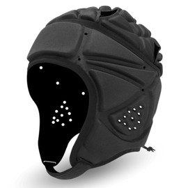 Rugby Head Cap Headgear Adult Men Women Unisex Head Protection Rugby Protector Head Protection Head Guard (Black/Black)