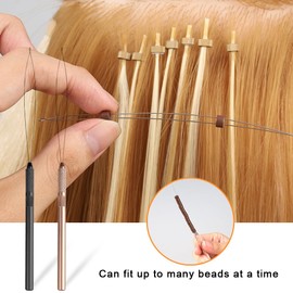 GlamorDove Hair Extension Loop Tool Pulling Hook Tool Loop Handle Threader for Hair Extensions Looper Micro Rings Loop Tool Hair Beauty Salon Accessories