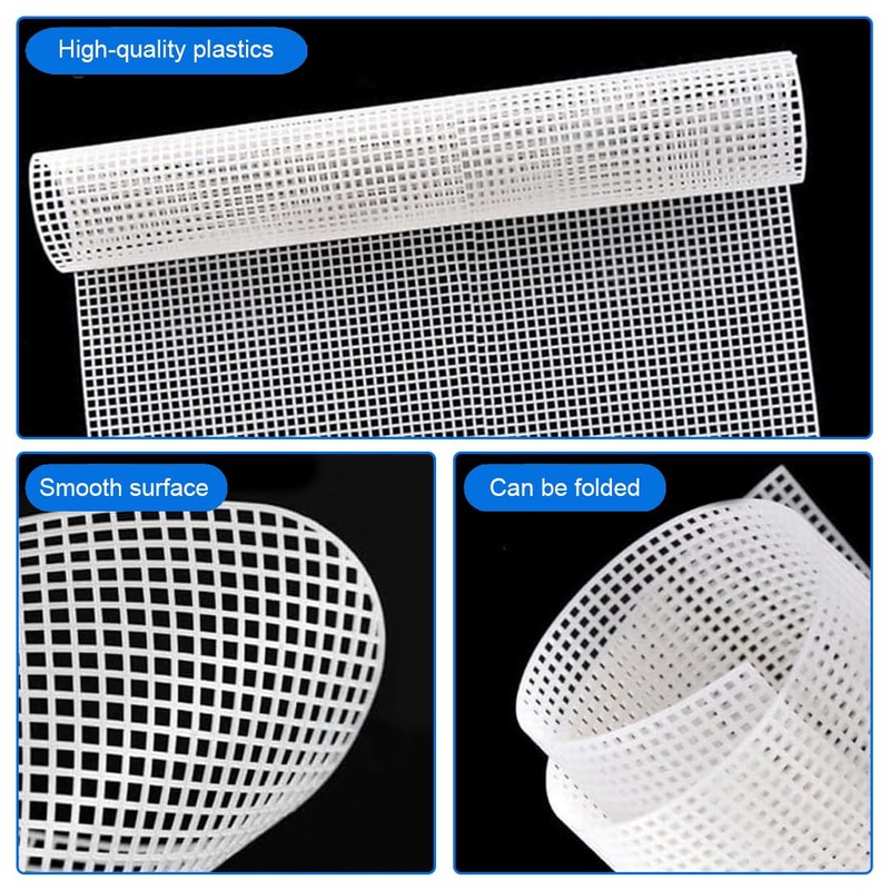 AOEVUIR Plastic Canvas Sheets Plastic Cross Stitch Mesh Fabric Canvas